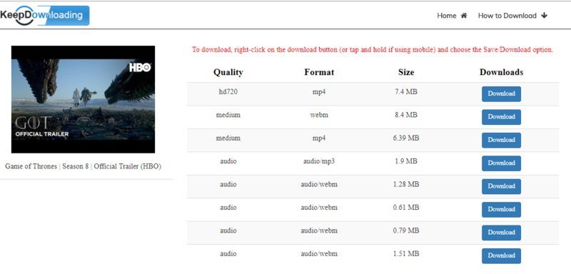 keepdownloading main interface