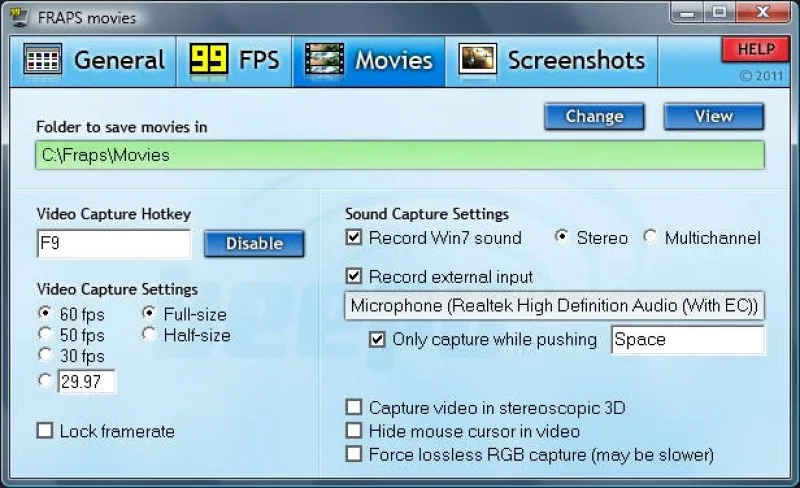 1080p screen recorder fraps jp