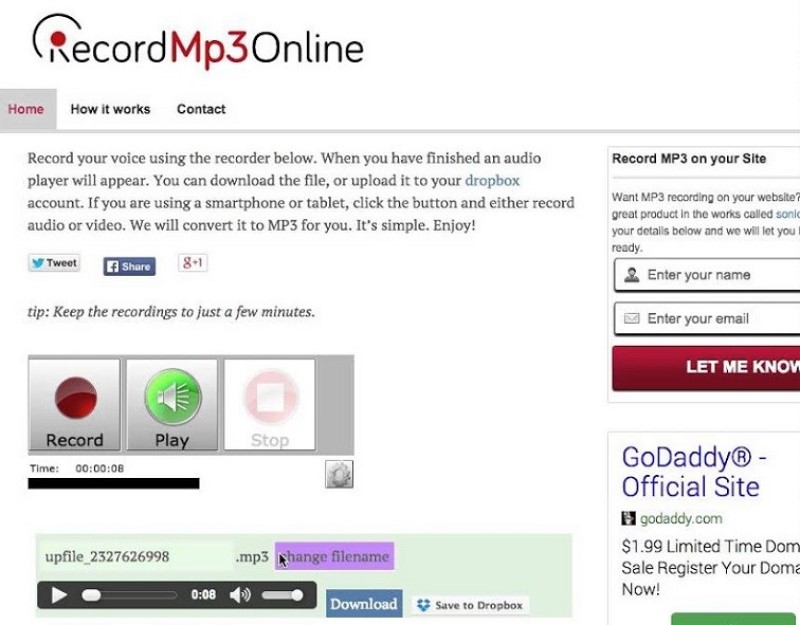 record mp3 online