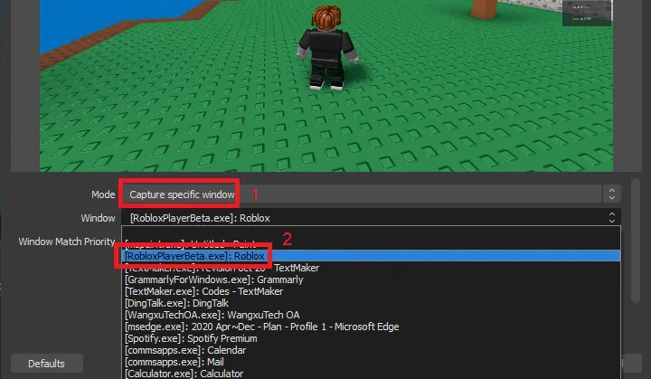 obs select source