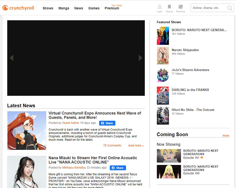 crunchyroll interface 1