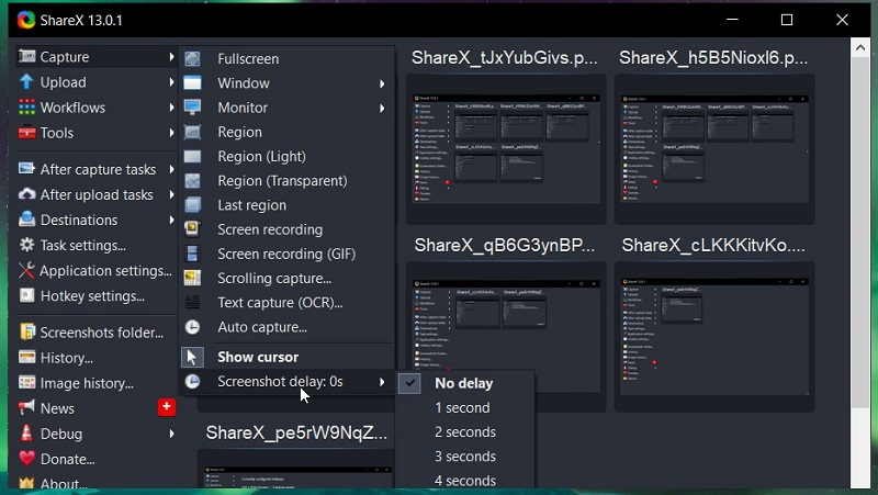 sharex interface