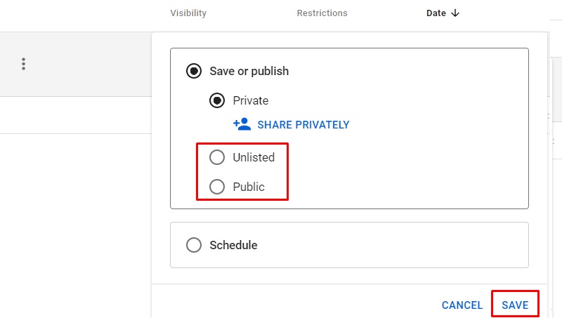 youtube unlisted vs private change video privacy settings