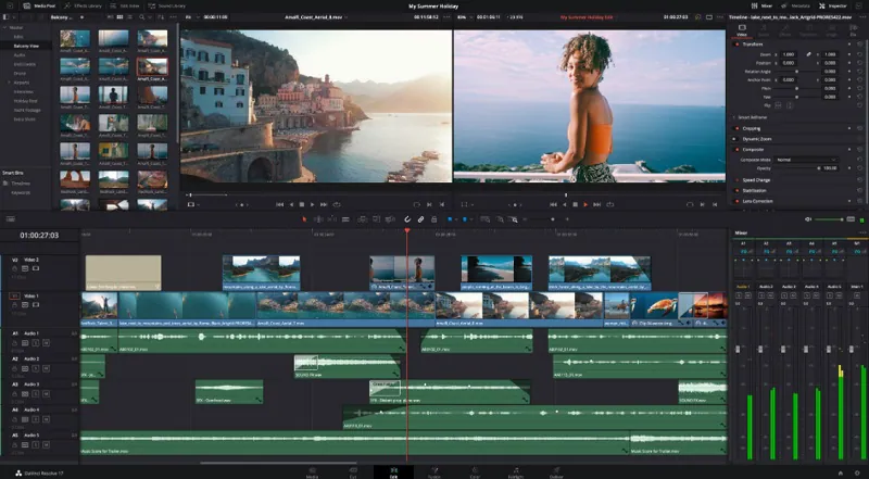 free video editor mac da vinci resolve interface