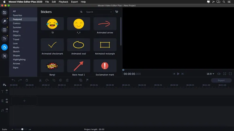 free video editor mac movavi interface