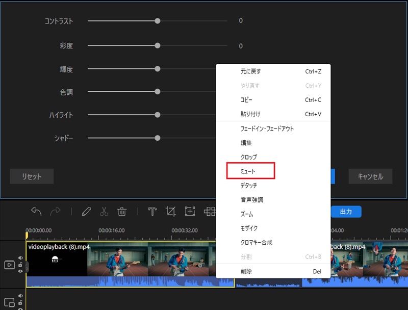 動画から音声を削除