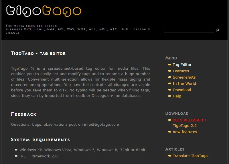 mp3 tag editor tigotago