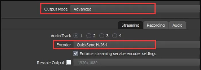 fix obs by using hardware encoding