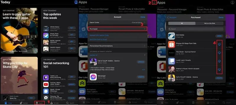 restore apps on iphone in with purchased apps