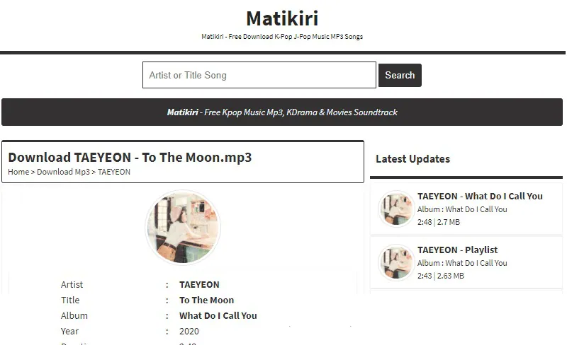 download kpop songs using matikiri