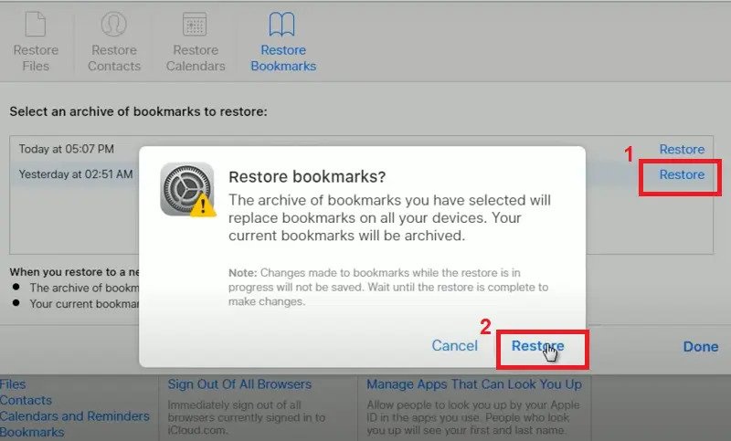 recovering deleted safari history via icloud backup