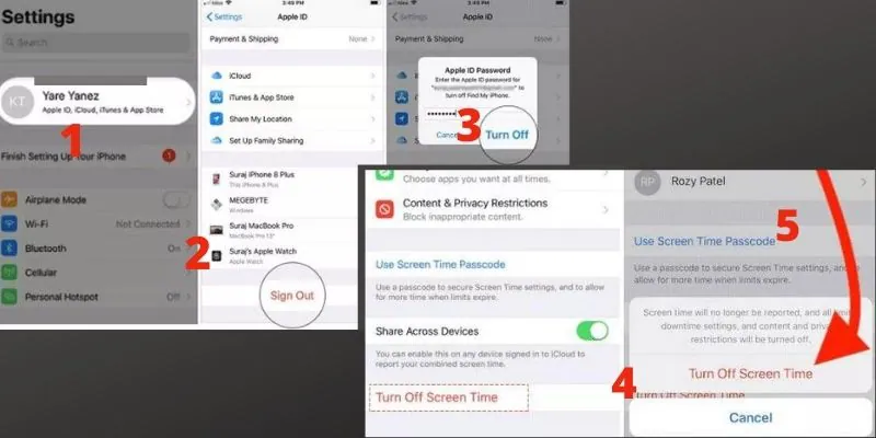 turn off screen time passcode for users signed in to icloud