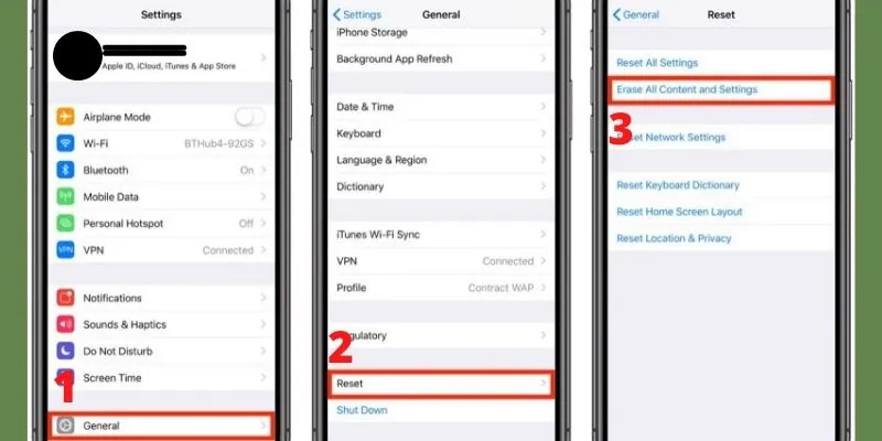 factory reset iphone from settings