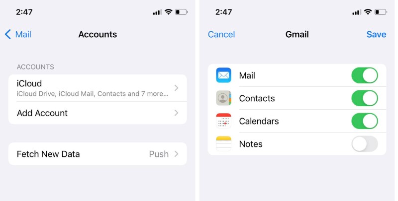 backup iphone contacts to gmail