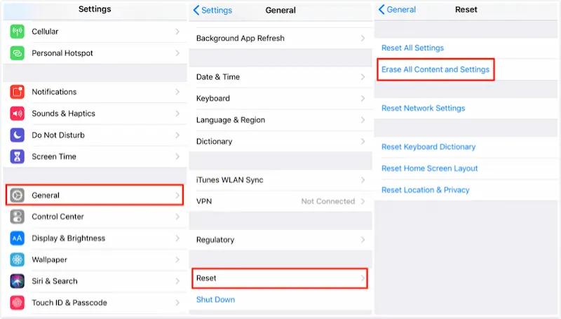 factory reset ipod manually from settings