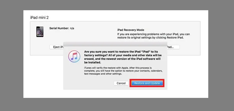 factory reset ipad without password using itunes