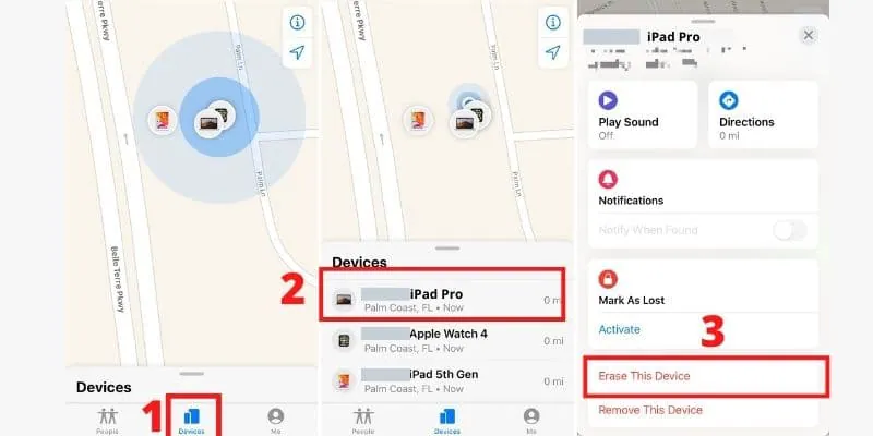 reset ipad without password via find my iphone feature