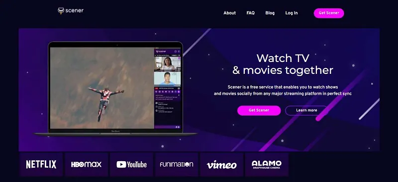watch movies together online using scener