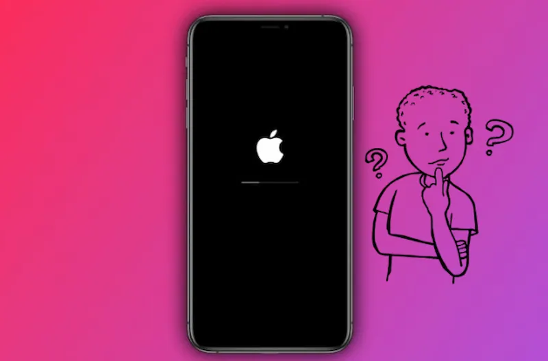 why iphone stuck on apple logo