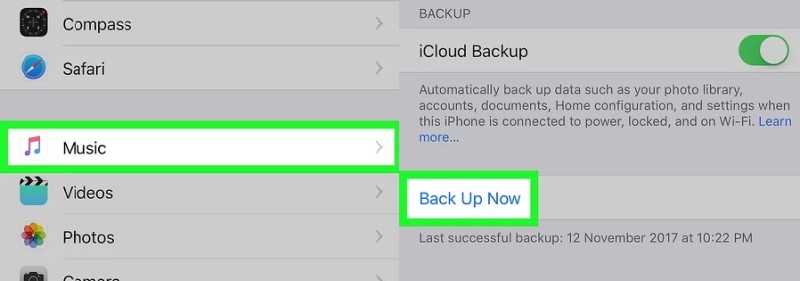 how to backup music to icloud