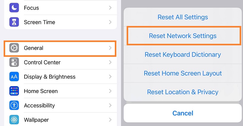 reset network settings