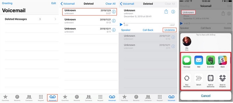 undelete voicemail iphone from deleted messages