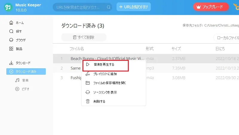 play the downloaded music