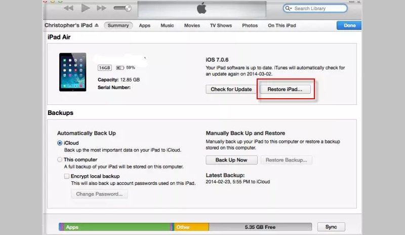 fix ipad stuck on apple logo by restoring with itunes