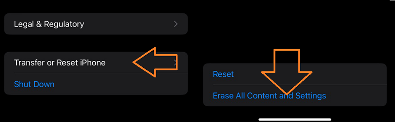 reset all settings including parental control passcode