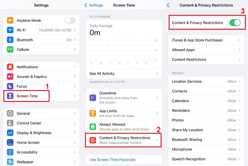 turn off restrictions graying out the apple id