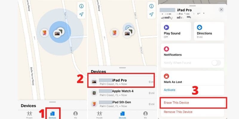 unlock the ipad via find my