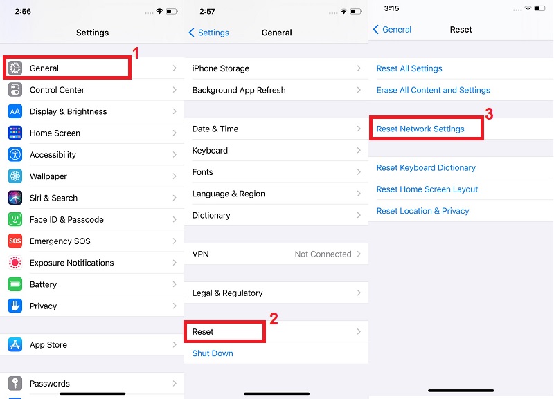 reset your network settings