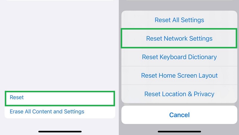 reset networking settings
