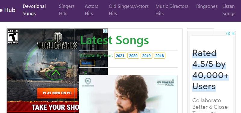 woodcinehub as sites to download tamil songs