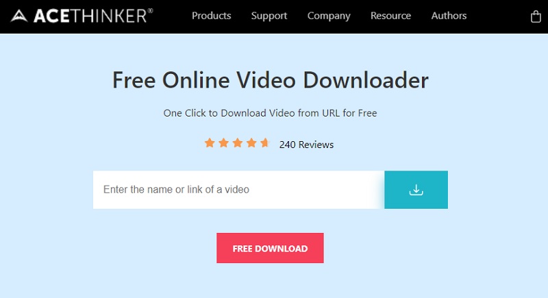 acethinker free online video downloader as youtube to mp4 converter