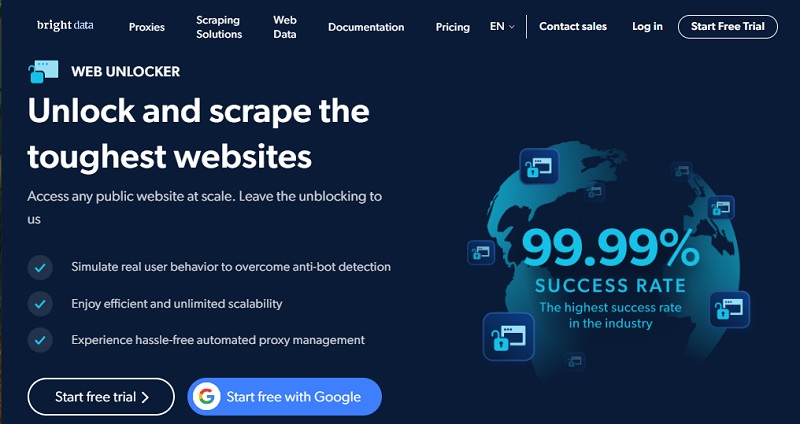 bright data site interface