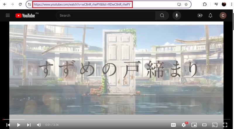 youtube動画URLをコピー