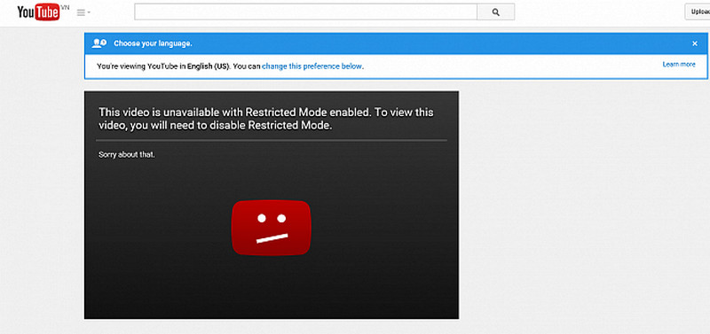 restricted mode possible reason
