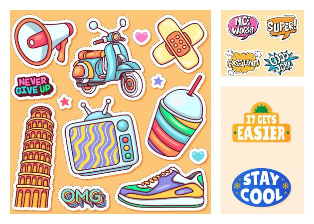 学習用ステッカーを作成