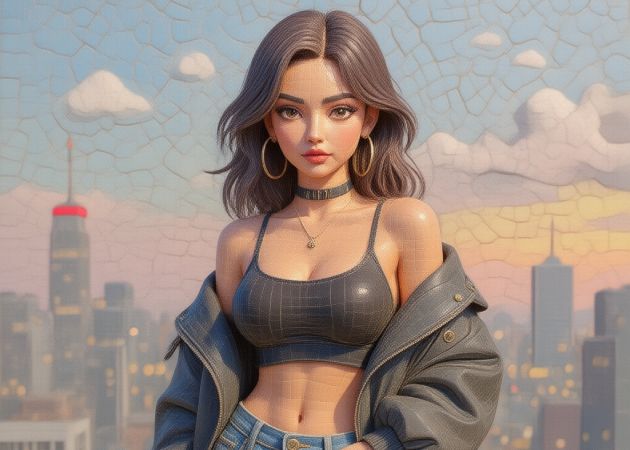 ポートレートをモザイク風に変換