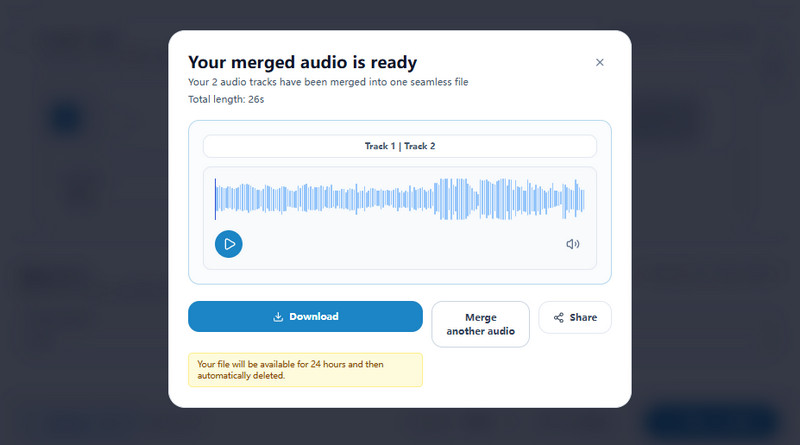 結合した音声をダウンロード