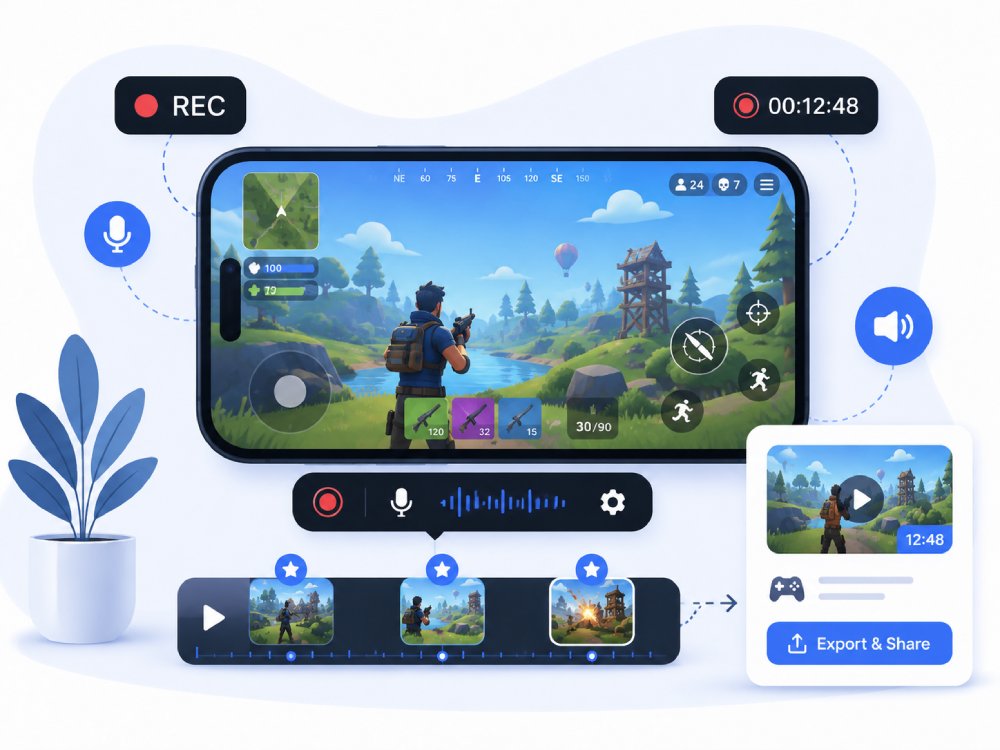 iPhoneのゲームプレイを録画