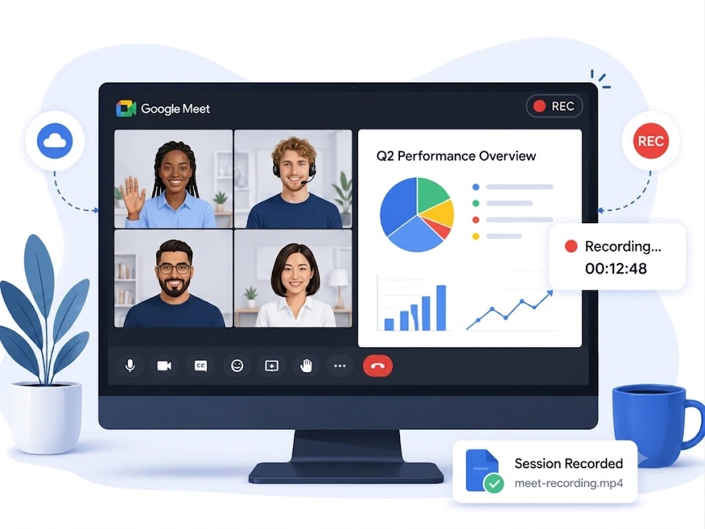 Google Meet会議を録画