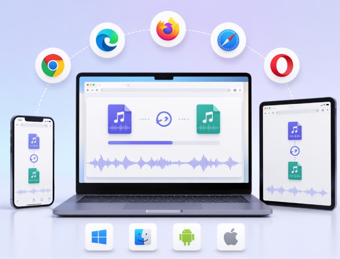 ブラウザー上で音声を変換