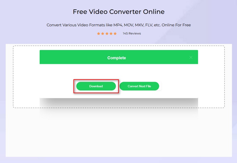 変換した動画をダウンロード